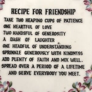 Vintage FRIENDSHIP poem collector plate with Gold Trim